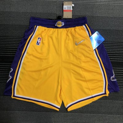 NBA Lakers 75th anniversary shorts jaune